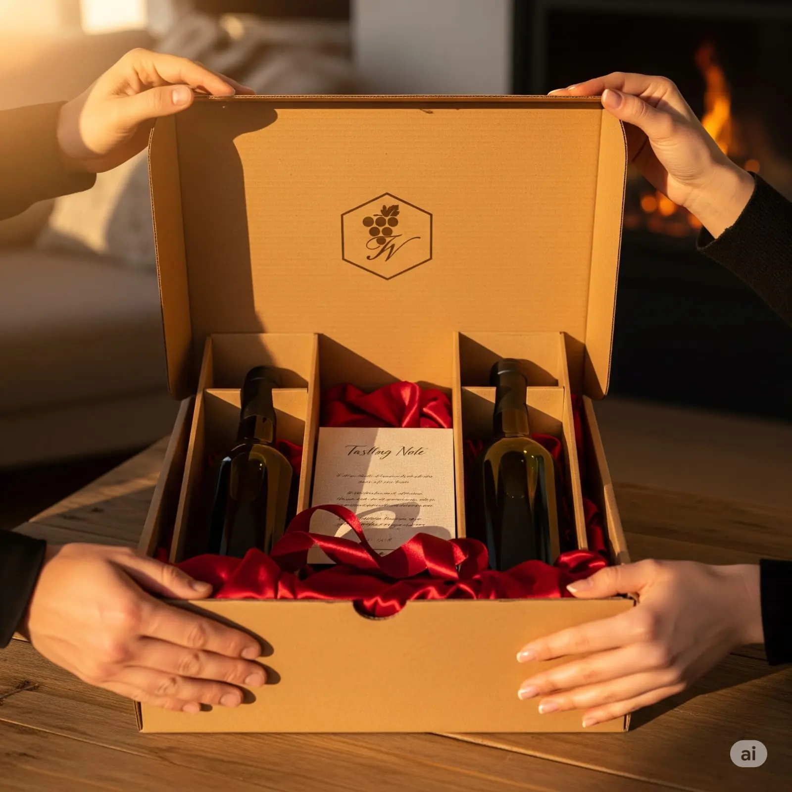 Embalagens de papelão personalizadas para garrafas de vinho e cerveja, fabricadas em Guarulhos.